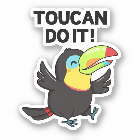 Toucan doen het grappige positieve vogel woordspel sticker (Voorkant)