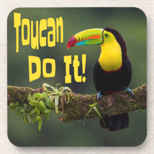 Toucan doet het! Colorful Bird Motivatie Funny Pun Bier Onderzetter