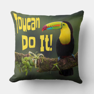 Toucan doet het! Colorful Bird Motivatie Funny Pun Kussen