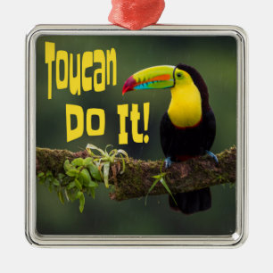 Toucan doet het! Colorful Bird Motivatie Funny Pun Metalen Ornament