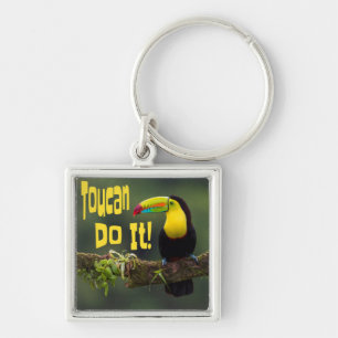 Toucan doet het! Colorful Bird Motivatie Funny Pun Sleutelhanger