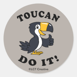 Toucan doet het ronde sticker