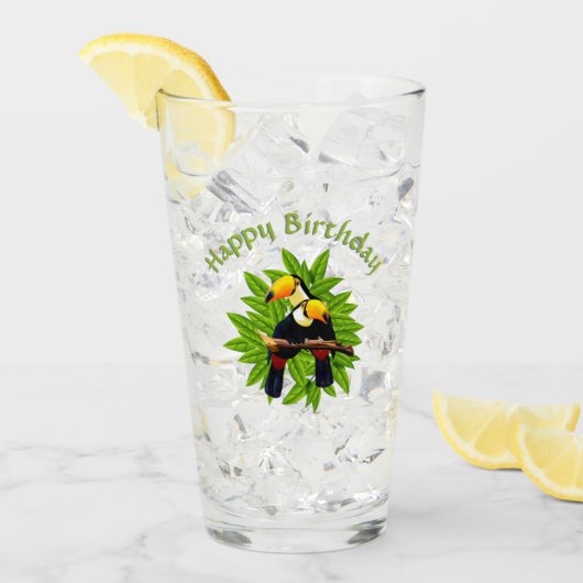 Toucan Duo Birthday Glas (Voorkant ijs)