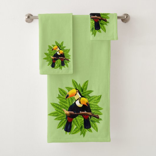Toucan Duo Green Bad Handdoek (Insitu)