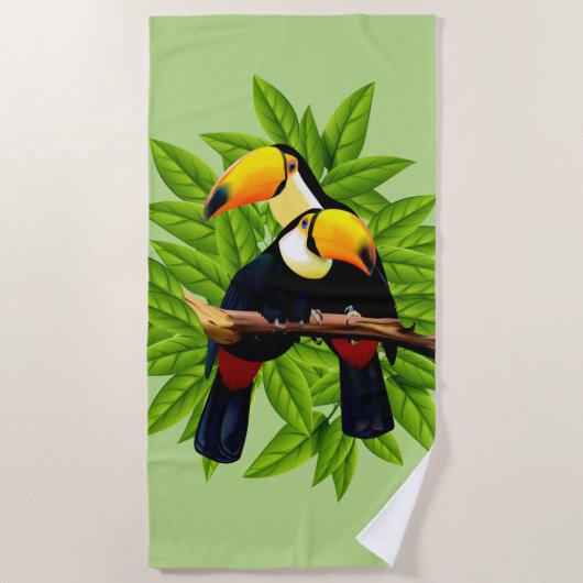Toucan Duo Green Strandlaken (Voorkant)