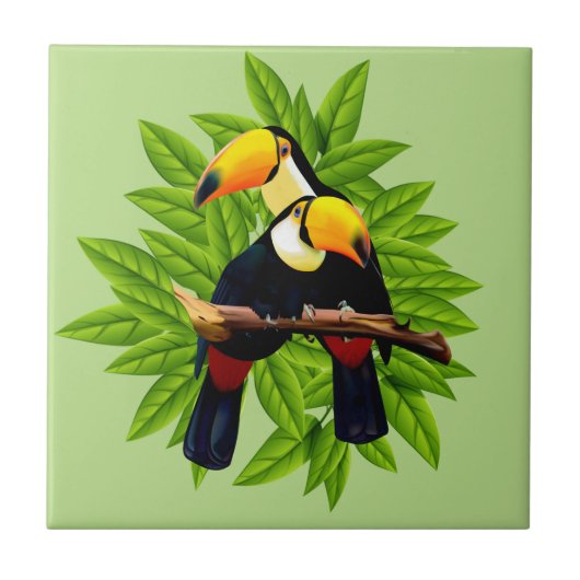 Toucan Duo Green Tegeltje (Voorkant)