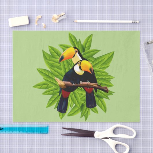 Toucan Duo Green Tissuepapier (Craft)