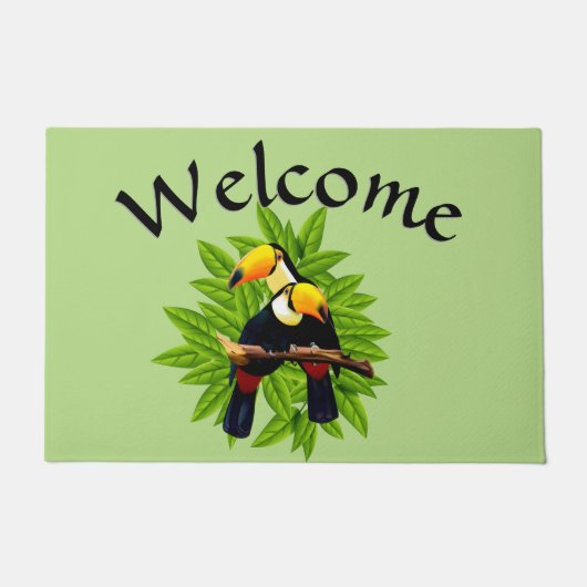 Toucan Duo Green Welkom Deurmat (Voorkant)