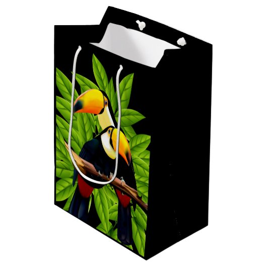 Toucan Duo Medium Cadeauzakje (Voorkant Gekanteld)