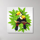 Toucan Duo Silver Canvas Afdruk (Voorkant)