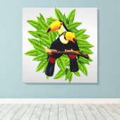 Toucan Duo Silver Canvas Afdruk (Insitu (Houten vloer))