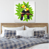 Toucan Duo Silver Canvas Afdruk (Insitu (Slaapkamer))