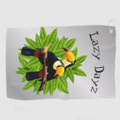 Toucan Duo Silver Golfhanddoek (Horizontaal)
