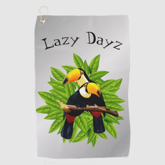 Toucan Duo Silver Golfhanddoek (Voorkant)