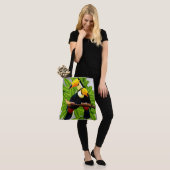 Toucan Duo Silver Tote Bag (Op model)