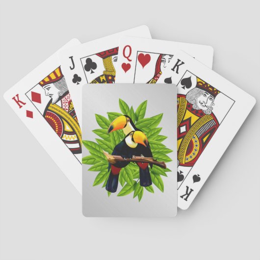 Toucan Duo Zilver Pokerkaarten (Achterkant)