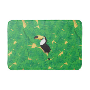 Toucan- en banaanbladeren badmat