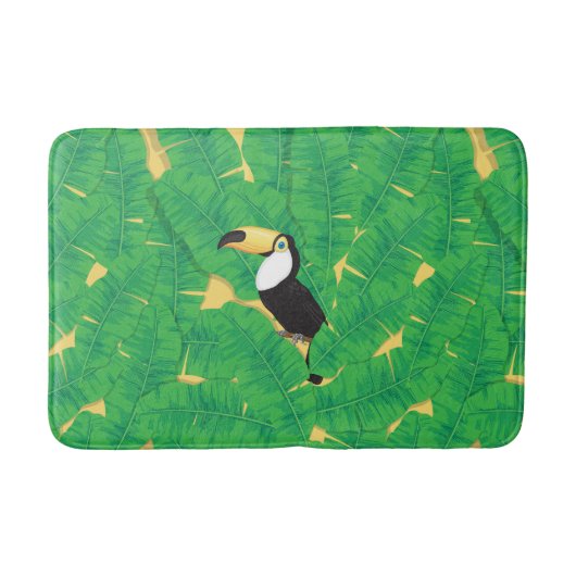 Toucan- en banaanbladeren badmat (Voorkant)