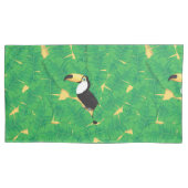 Toucan- en banaanbladeren kussensloop (Voorkant-Links)