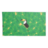 Toucan- en banaanbladeren kussensloop (Achterkant-Rechts)