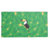 Toucan- en banaanbladeren kussensloop (Voorkant-Rechts)