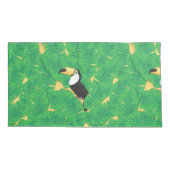 Toucan- en banaanbladeren kussensloop (Achterkant-Links)