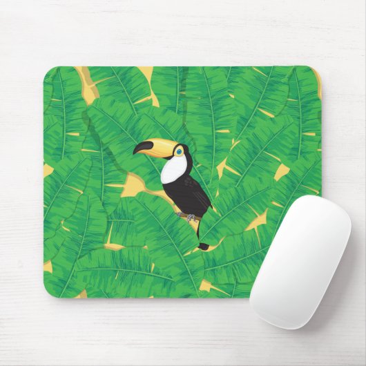 Toucan- en banaanbladeren muismat (Met muis)