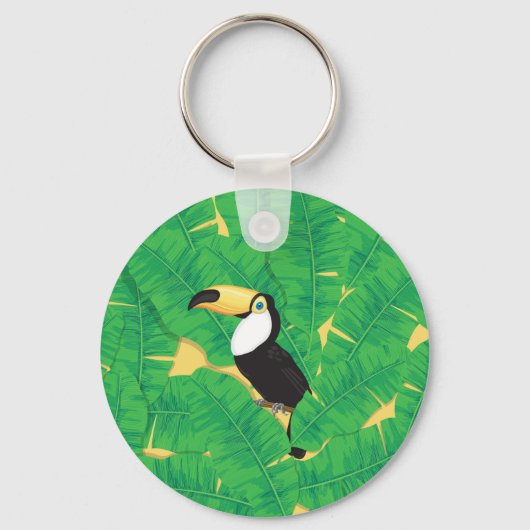 Toucan- en banaanbladeren sleutelhanger (Voorkant)