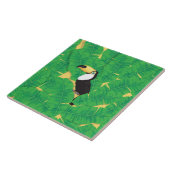 Toucan- en banaanbladeren tegeltje (Zijkant)