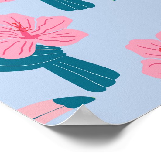 Toucan en hibiscus poster (Hoek)