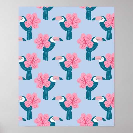 Toucan en hibiscus poster (Voorkant)