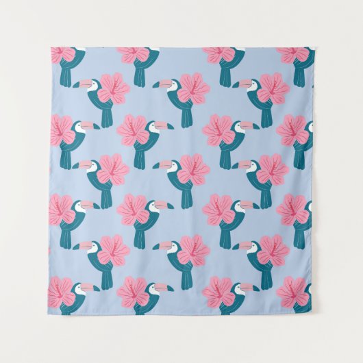 Toucan en hibiscus wandkleed (Voorkant)