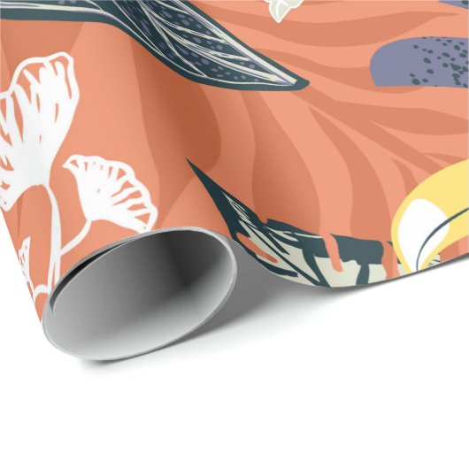 toucan en oerwoud naadloos patroon cadeaupapier (Rol Hoek)