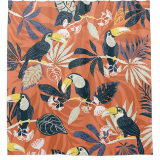 toucan en oerwoud naadloos patroon douchegordijn