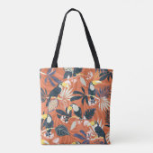 toucan en oerwoud naadloos patroon tote bag (Achterkant)