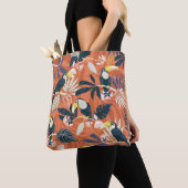 toucan en oerwoud naadloos patroon tote bag (Dichtbij)