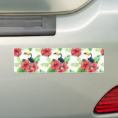 Toucan en tropical bouquet bumpersticker (Op auto)