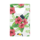 Toucan en tropical bouquet creditkaart flessenopener (Achterkant)