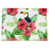 Toucan en tropical bouquet groot cadeauzakje (Voorkant)