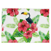 Toucan en tropical bouquet groot cadeauzakje (Achterkant)