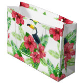 Toucan en tropical bouquet groot cadeauzakje (Voorkant Gekanteld)