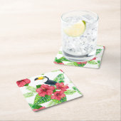 Toucan en tropical bouquet kartonnen onderzetters (Insitu)