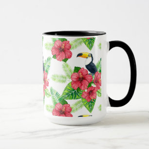Toucan en tropical bouquet mok