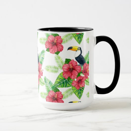 Toucan en tropical bouquet mok (Rechts)