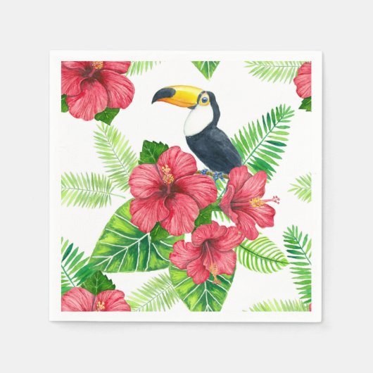 Toucan en tropical bouquet servet (Voorkant)