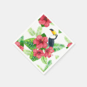Toucan en tropical bouquet servet (Hoek)