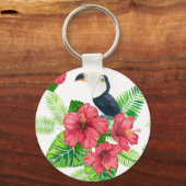 Toucan en tropical bouquet sleutelhanger (Voorkant)