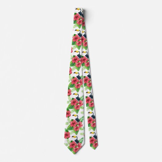 Toucan en tropical bouquet stropdas (Voorkant)