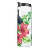 Toucan en tropical bouquet thermosbeker (Geroteerd rechts)
