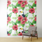 Toucan en tropical bouquet wandkleed (In situ)